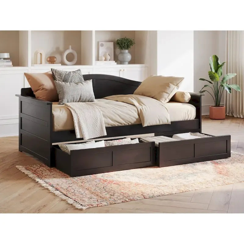Lit de jour AFI Acadia pour une personne avec tiroirs de rangement