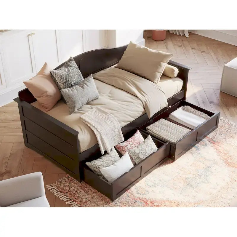 Lit de jour AFI Acadia pour une personne avec tiroirs de rangement