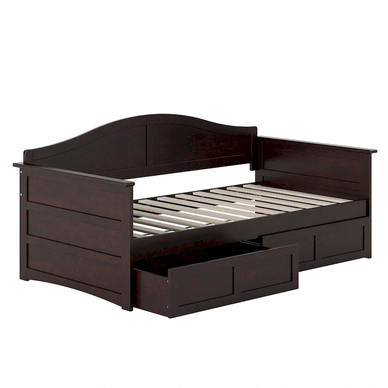 Lit de jour AFI Acadia pour une personne avec tiroirs de rangement