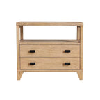 Table de chevet artisanale en bois à 2 tiroirs avec étagère ouverte par East at Main