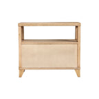 Table de chevet artisanale en bois à 2 tiroirs avec étagère ouverte par East at Main