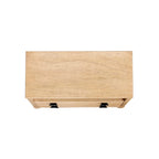 Table de chevet artisanale en bois à 2 tiroirs avec étagère ouverte par East at Main