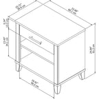 Table de chevet gris cendré transitionnel