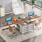 Bureau d'ordinateur réversible en forme de L, table d'écriture robuste, poste de travail
