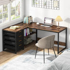 Bureau d'ordinateur réversible en forme de L, table d'écriture robuste, poste de travail