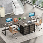 Bureau d'ordinateur réversible en forme de L, table d'écriture robuste, poste de travail