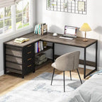 Bureau d'ordinateur réversible en forme de L, table d'écriture robuste, poste de travail