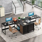 Bureau d'ordinateur réversible en forme de L, table d'écriture robuste, poste de travail