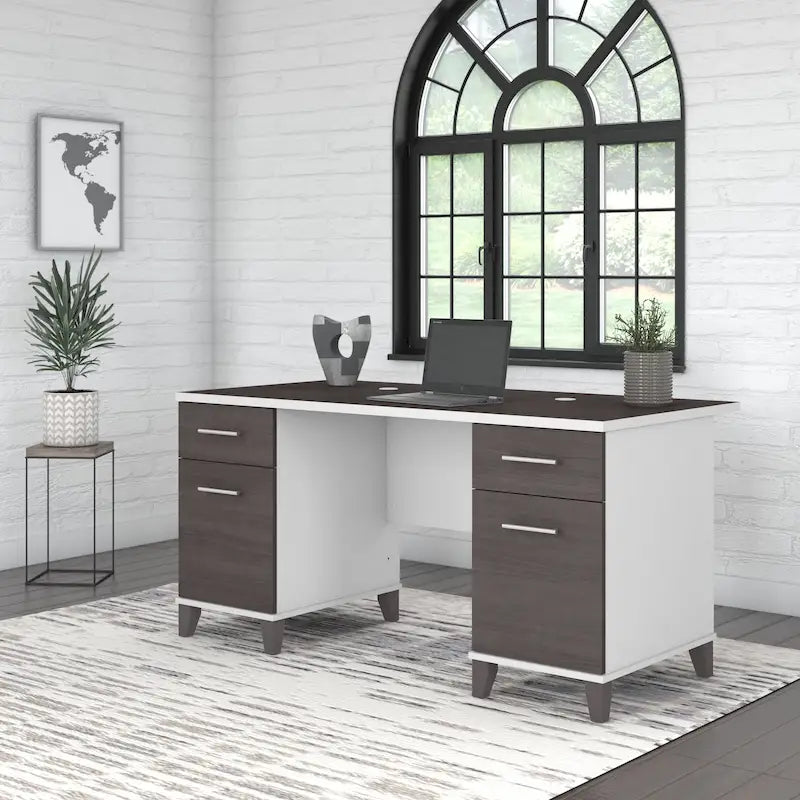 Bureau d'ordinateur Bush Furniture Somerset 60W avec tiroirs
