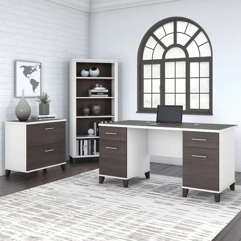 Bureau d'ordinateur Bush Furniture Somerset 60W avec tiroirs