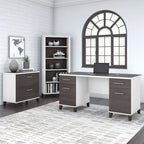 Bureau d'ordinateur Bush Furniture Somerset 60W avec tiroirs
