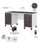 Bureau d'ordinateur Bush Furniture Somerset 60W avec tiroirs