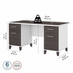Bureau d'ordinateur Bush Furniture Somerset 60W avec tiroirs