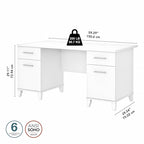 Bureau d'ordinateur Bush Furniture Somerset 60W avec tiroirs