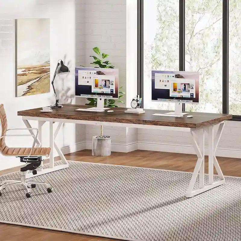 Bureau de direction de 70,8 pouces, grand bureau d'ordinateur, poste de travail