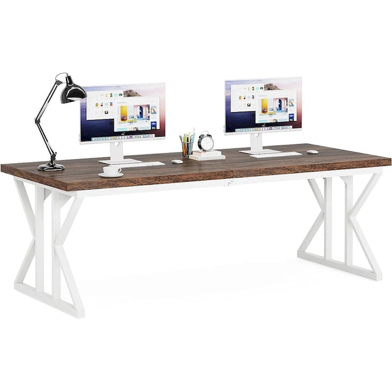Bureau de direction de 70,8 pouces, grand bureau d'ordinateur, poste de travail