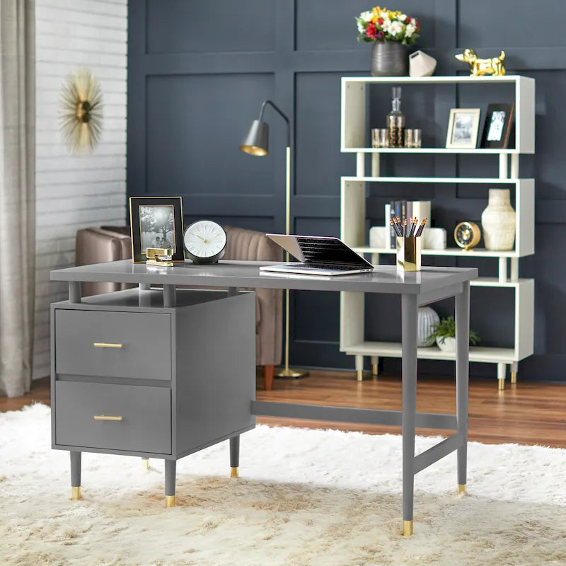 Bureau Margo à 2 tiroirs, style moderne du milieu du siècle, de Simple Living