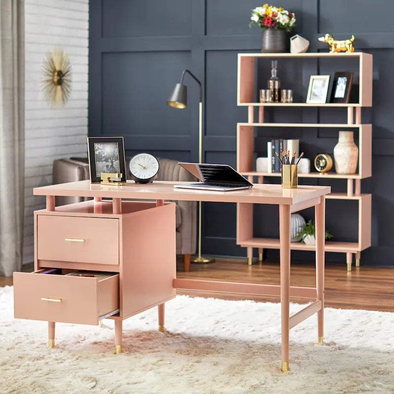 Bureau Margo à 2 tiroirs, style moderne du milieu du siècle, de Simple Living