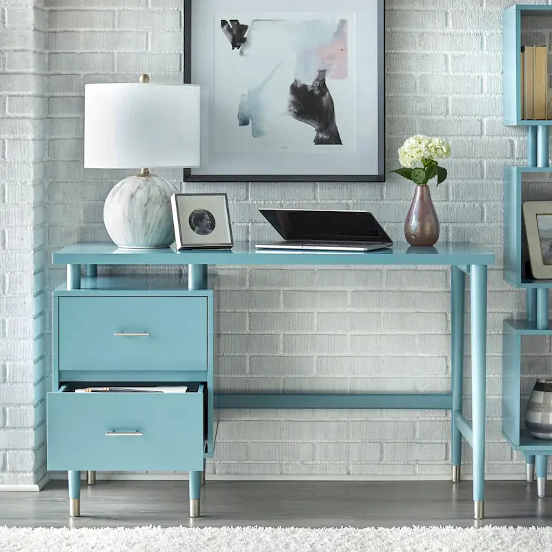 Bureau Margo à 2 tiroirs, style moderne du milieu du siècle, de Simple Living