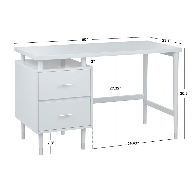 Bureau Margo à 2 tiroirs, style moderne du milieu du siècle, de Simple Living