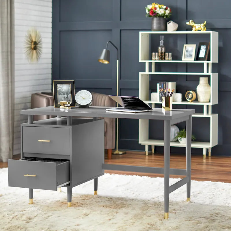 Bureau Margo à 2 tiroirs, style moderne du milieu du siècle, de Simple Living