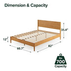 Cadre de lit plateforme en bois Priage par ZINUS, style Mid Century