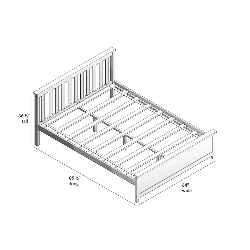 Lit plateforme Queen classique en bois véritable Plank and Beam
