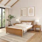Lit plateforme Queen classique en bois véritable Plank and Beam