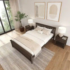 Lit plateforme Queen classique en bois véritable Plank and Beam