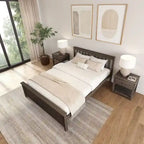 Lit plateforme Queen classique en bois véritable Plank and Beam