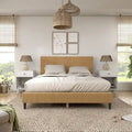 Lit plateforme moderne en velours côtelé Furniture of America, format queen, sans sommier requis