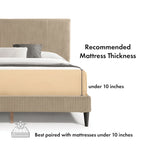 Lit plateforme moderne en velours côtelé Furniture of America, format queen, sans sommier requis