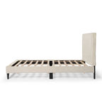 Lit plateforme moderne en velours côtelé Furniture of America, format queen, sans sommier requis