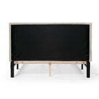 Lit plateforme moderne en velours côtelé Furniture of America, format queen, sans sommier requis
