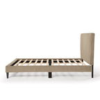 Lit plateforme moderne en velours côtelé Furniture of America, format queen, sans sommier requis