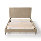 Lit plateforme moderne en velours côtelé Furniture of America, format queen, sans sommier requis