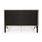 Lit plateforme moderne en velours côtelé Furniture of America, format queen, sans sommier requis