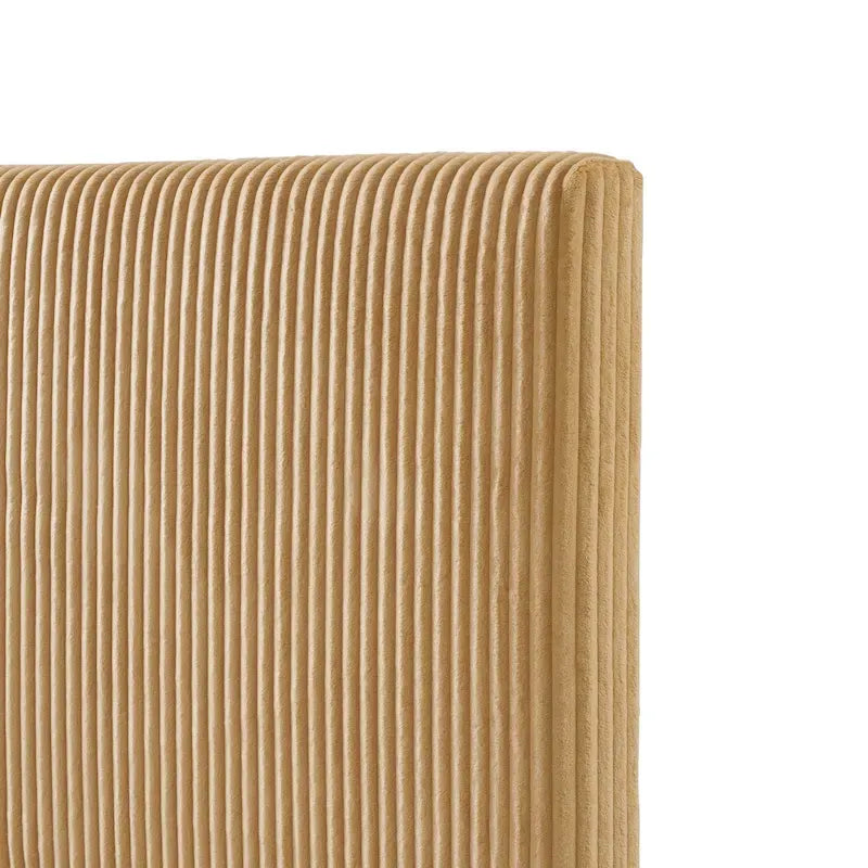 Lit plateforme moderne en velours côtelé Furniture of America, format queen, sans sommier requis