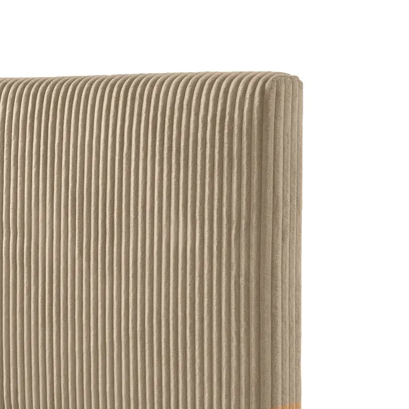 Lit plateforme moderne en velours côtelé Furniture of America, format queen, sans sommier requis