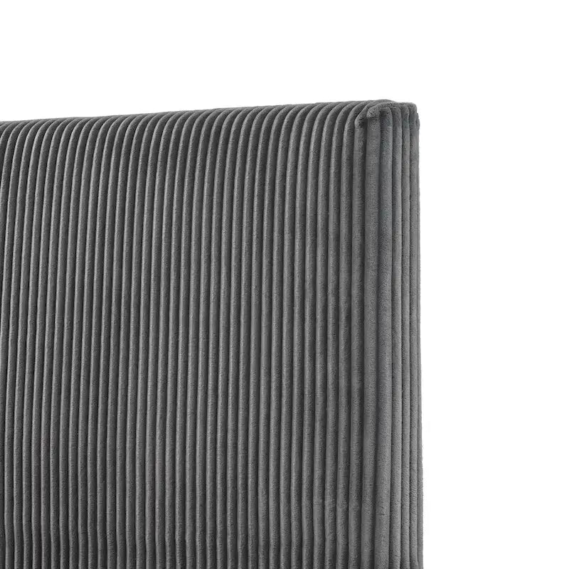 Lit plateforme moderne en velours côtelé Furniture of America, format queen, sans sommier requis