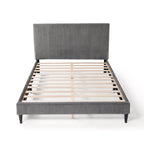Lit plateforme moderne en velours côtelé Furniture of America, format queen, sans sommier requis