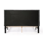 Lit plateforme moderne en velours côtelé Furniture of America, format queen, sans sommier requis