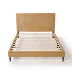 Lit plateforme moderne en velours côtelé Furniture of America, format queen, sans sommier requis