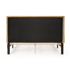 Lit plateforme moderne en velours côtelé Furniture of America, format queen, sans sommier requis