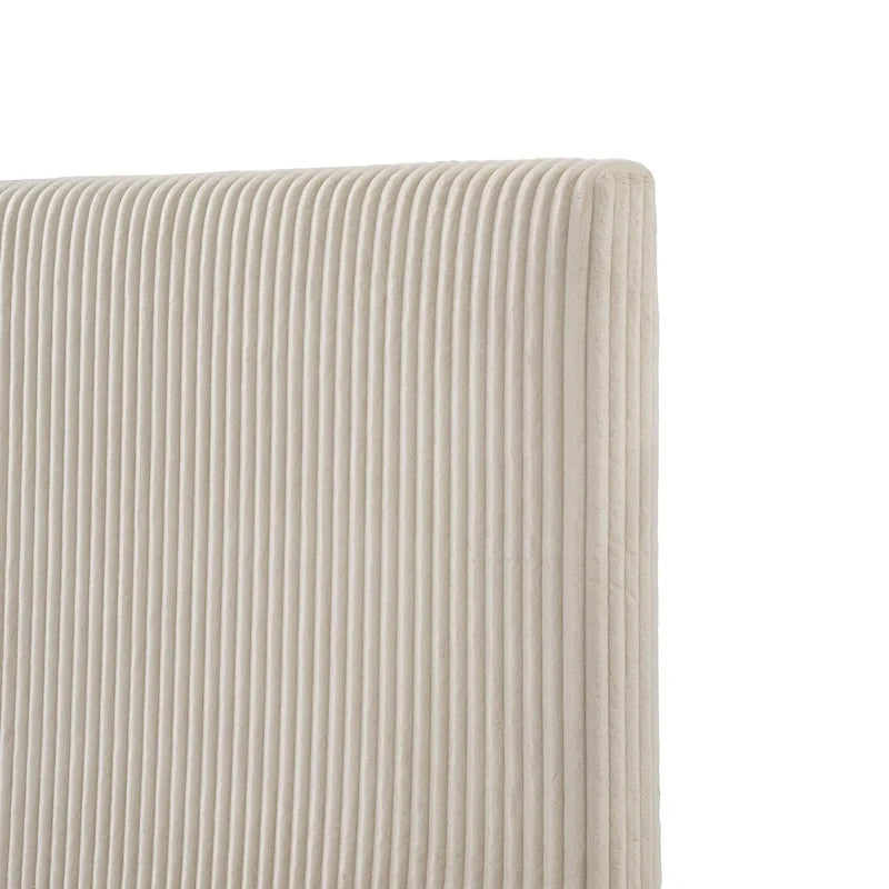 Lit plateforme moderne en velours côtelé Furniture of America, format queen, sans sommier requis
