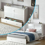 Lit escamotable Mixoy avec méridienne, matelas et plateforme de rangement