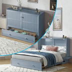 Lit escamotable Mixoy avec méridienne, matelas et plateforme de rangement