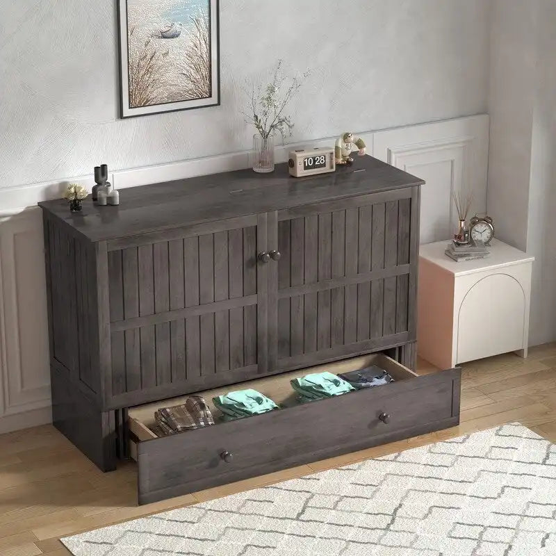 Lit escamotable Mixoy avec méridienne, matelas et plateforme de rangement