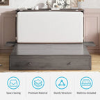 Lit escamotable Mixoy avec méridienne, matelas et plateforme de rangement