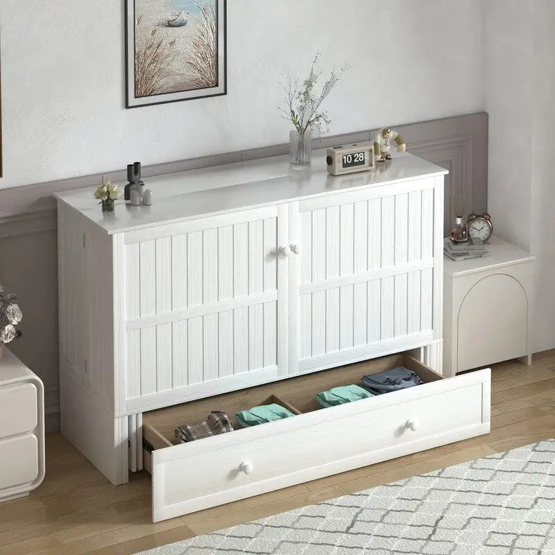 Lit escamotable Mixoy avec méridienne, matelas et plateforme de rangement